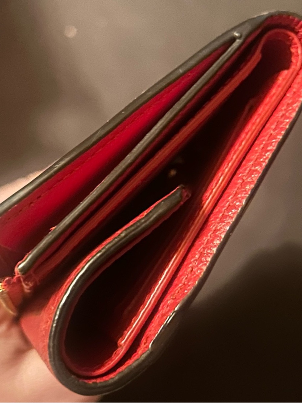 LOUIS VUITTON Pallas Compact Red & Brown LV Logo Folding Wallet - Picture 7 of 10